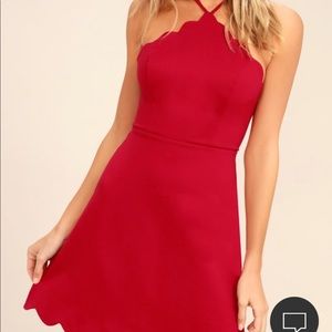 Lulu’s Lush Your Everything Red Backless Skater Dress
